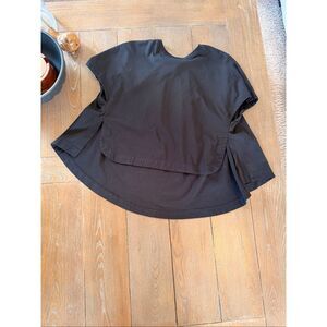 Psophia Black Drape Back Crew Neck Top Size Small